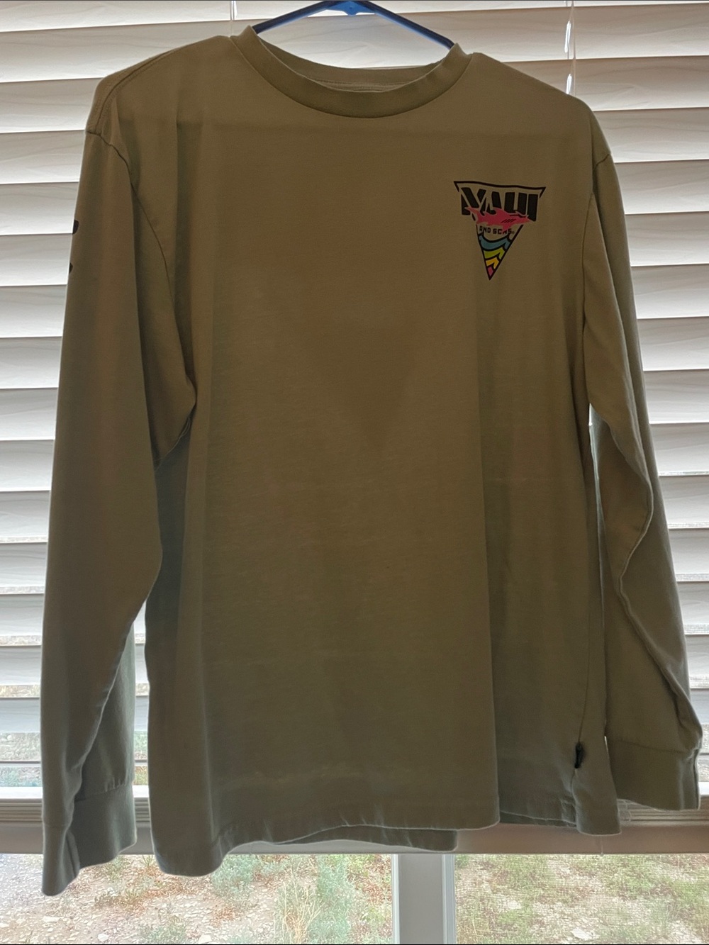 Maui and Sons Olive Green Long Sleeve Tee with back Logo
